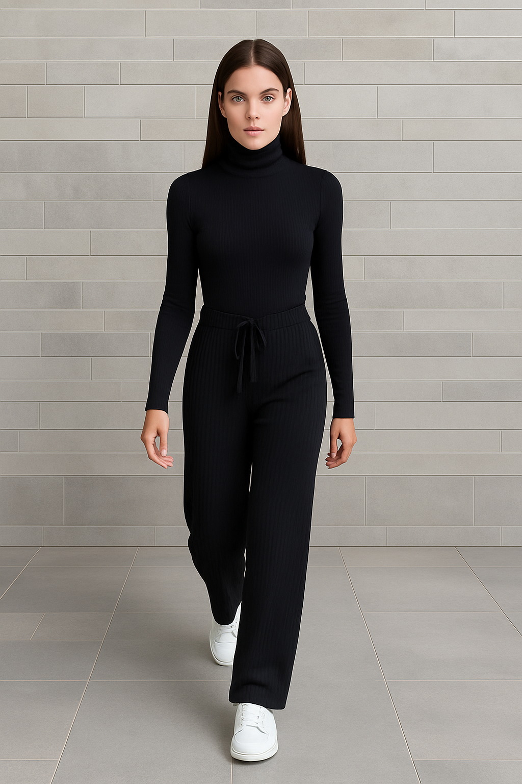 Raporlu Kadın Pijama Altı - Siyah