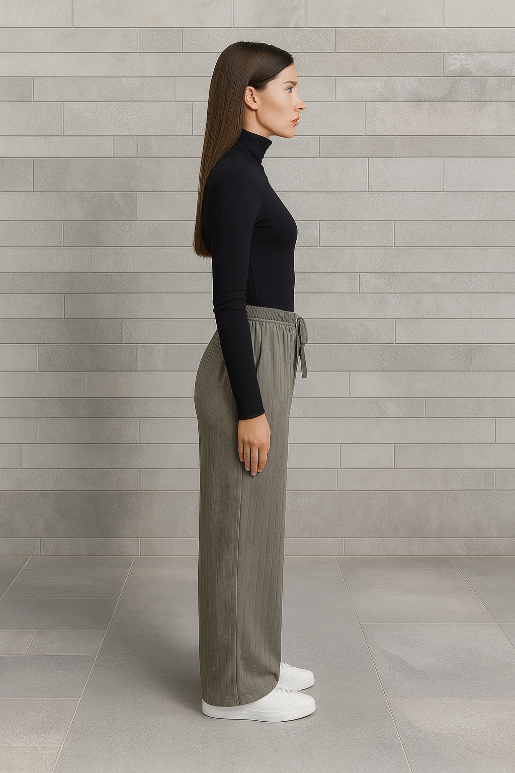 Raporlu Kadın Pijama Altı - Açık Haki